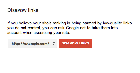 disavow webmaster tools